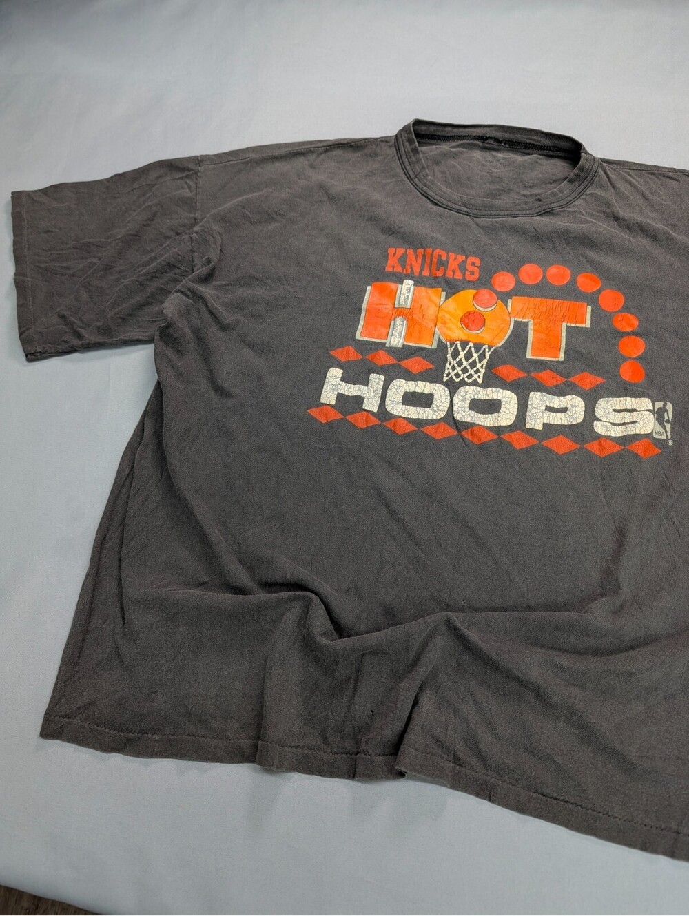 New York Knicks Hot Hoops Graphic Shirt Vintage NBA Faded XL